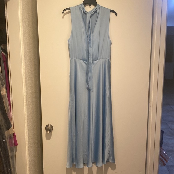 $268 FAVORITE DAUGHTER THE WHISK ME AWAY DRESS LIFHT BLUE SATIN MIDI SIZE 8 - Picture 14 of 14